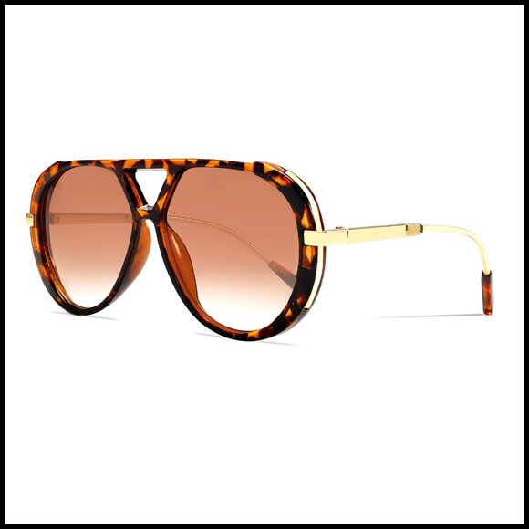 Oversized Metal Aviator Sunglasses Polarized UV Protection Retro Style main image 5